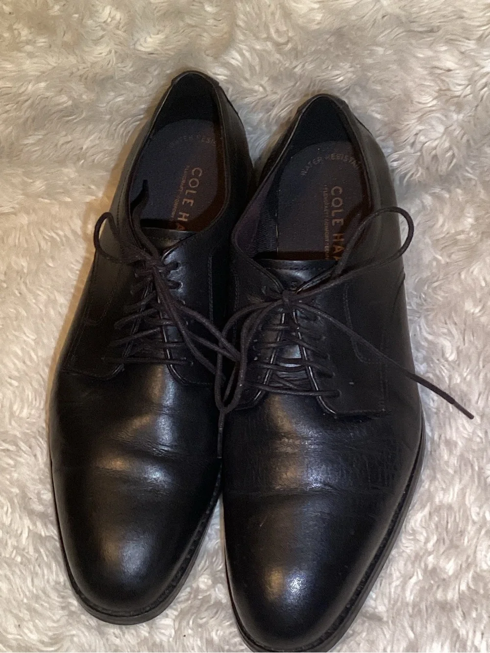 Cole Haan flexcraft Black Leather Lace-Up Derbys shoes size 10.5